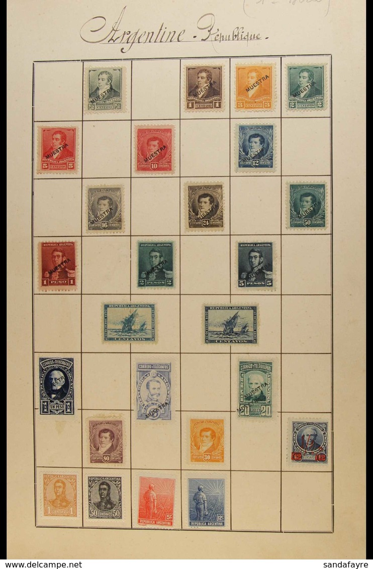 1890-1953 HISTORIC MINT COLLECTION Stuck Down For Display On Old French Colonial UPU Archive Pages. Note 1891 1p, 5p And - Andere & Zonder Classificatie