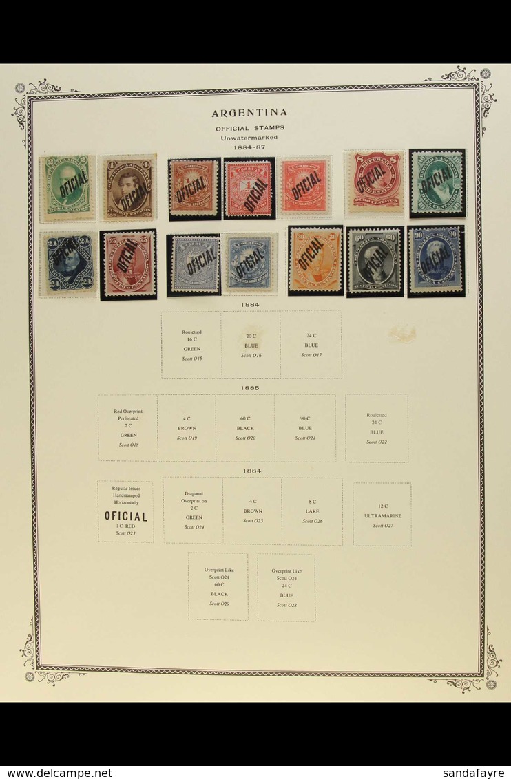 OFFICIALS 1884-1964 FINE MINT COLLECTION In Hingeless Mounts On Pages, All Different, Inc 1884-87 Set (10c Unused), 1953 - Andere & Zonder Classificatie