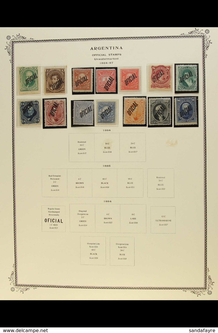 OFFICIALS 1884-1964 FINE MINT COLLECTION In Hingeless Mounts On Pages, All Different, Inc 1884-87 Set (10c Unused), 1953 - Otros & Sin Clasificación