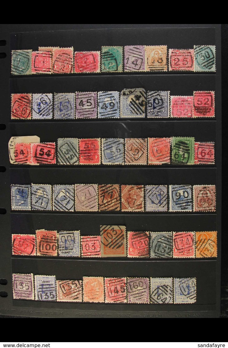 NEW SOUTH WALES BARRED OVAL NUMERAL POSTMARKS. An Interesting Collection Of Used Stamps Selected For Nice Numeral Barred - Other & Unclassified