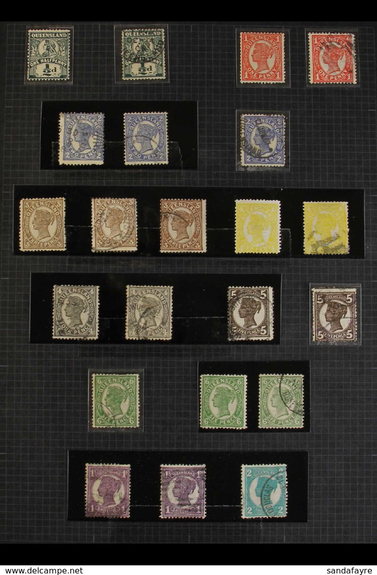 QUEENSLAND 1879-1908 "SIDE FACE" COLLECTION - Chiefly Used, Presented In Issue Order With A Good Range Of Basic Stamps P - Andere & Zonder Classificatie