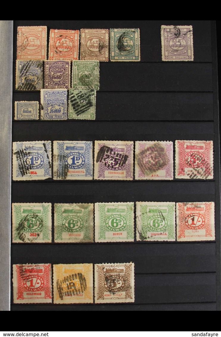 QUEENSLAND 1894-1988 RAILWAY STAMP COLLECTION. An Interesting, Chiefly Used Collection On Stock Pages, All Different Wit - Other & Unclassified