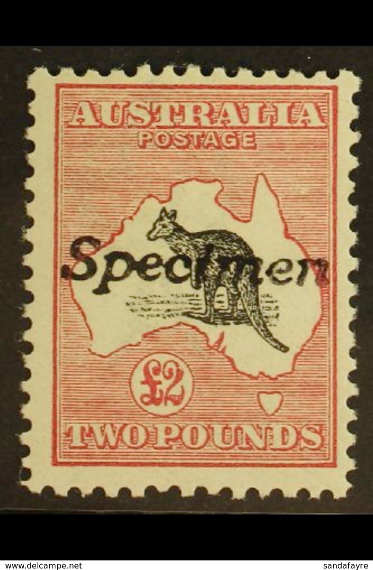 1913-24 £2 Black & Rose, 'Roo, First Watermark, "Specimen" Handstamp, SG 16s, Never Hinged Mint. For More Images, Please - Andere & Zonder Classificatie