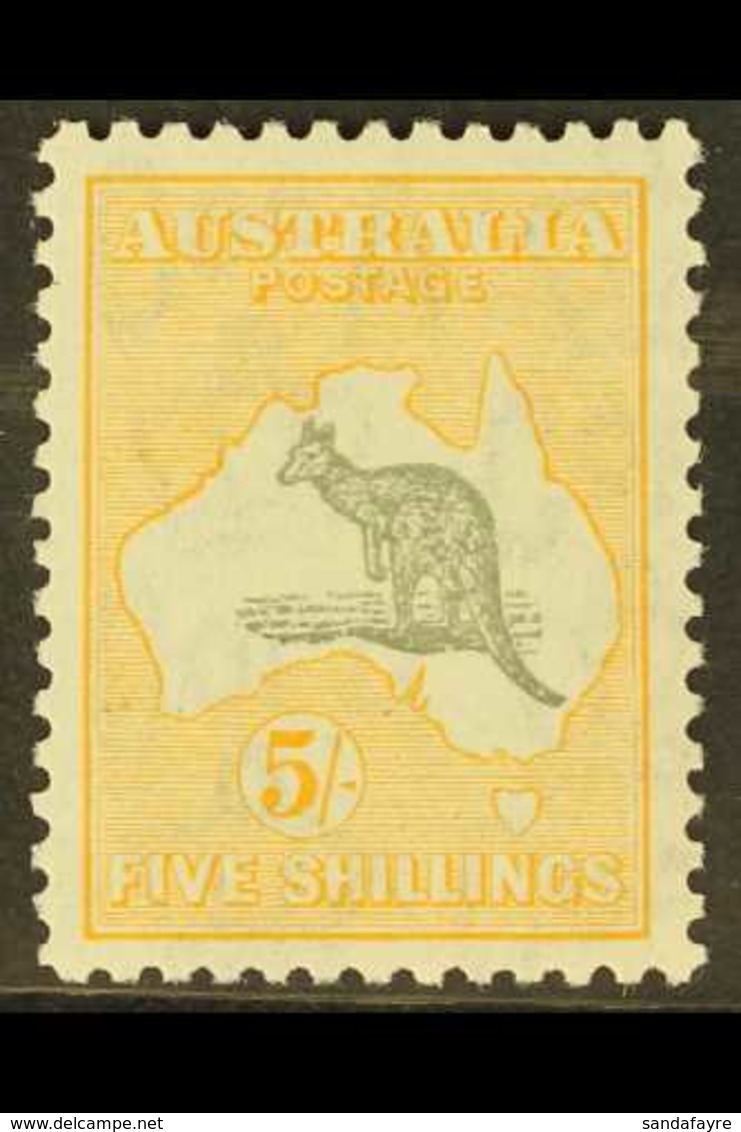 1931-36 5s Grey And Yellow, SG 135 (BW 46C), Very Lightly Hinged. Very Fresh. For More Images, Please Visit Http://www.s - Other & Unclassified