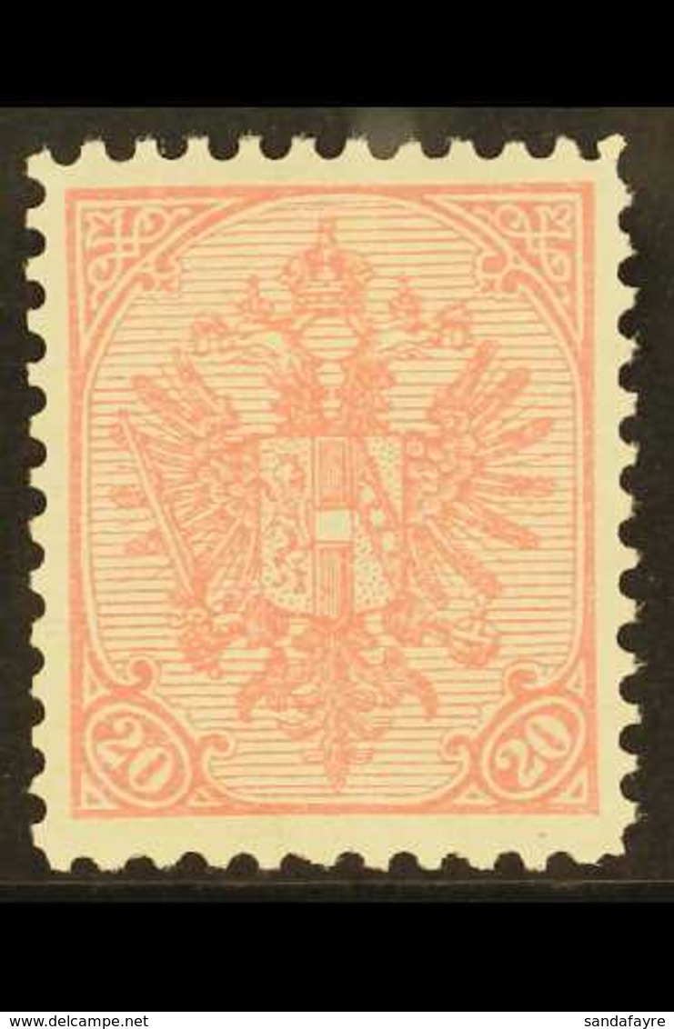 AUSTRO-HUNGARIAN MILITARY POST 1900-01 20h Pink, Perf.10½, Mi 16B, SG 171, Light Corner Crease, Otherwise Fine Mint. For - Andere & Zonder Classificatie