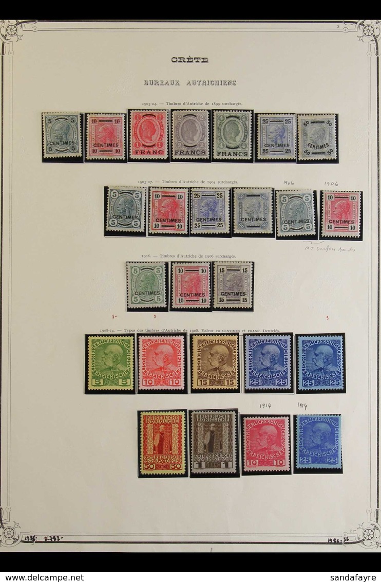 POST OFFICES IN CRETE 1903-1914 COMPLETE FINE MINT COLLECTION In Hingeless Mounts On A Page, All Different, Includes 190 - Other & Unclassified