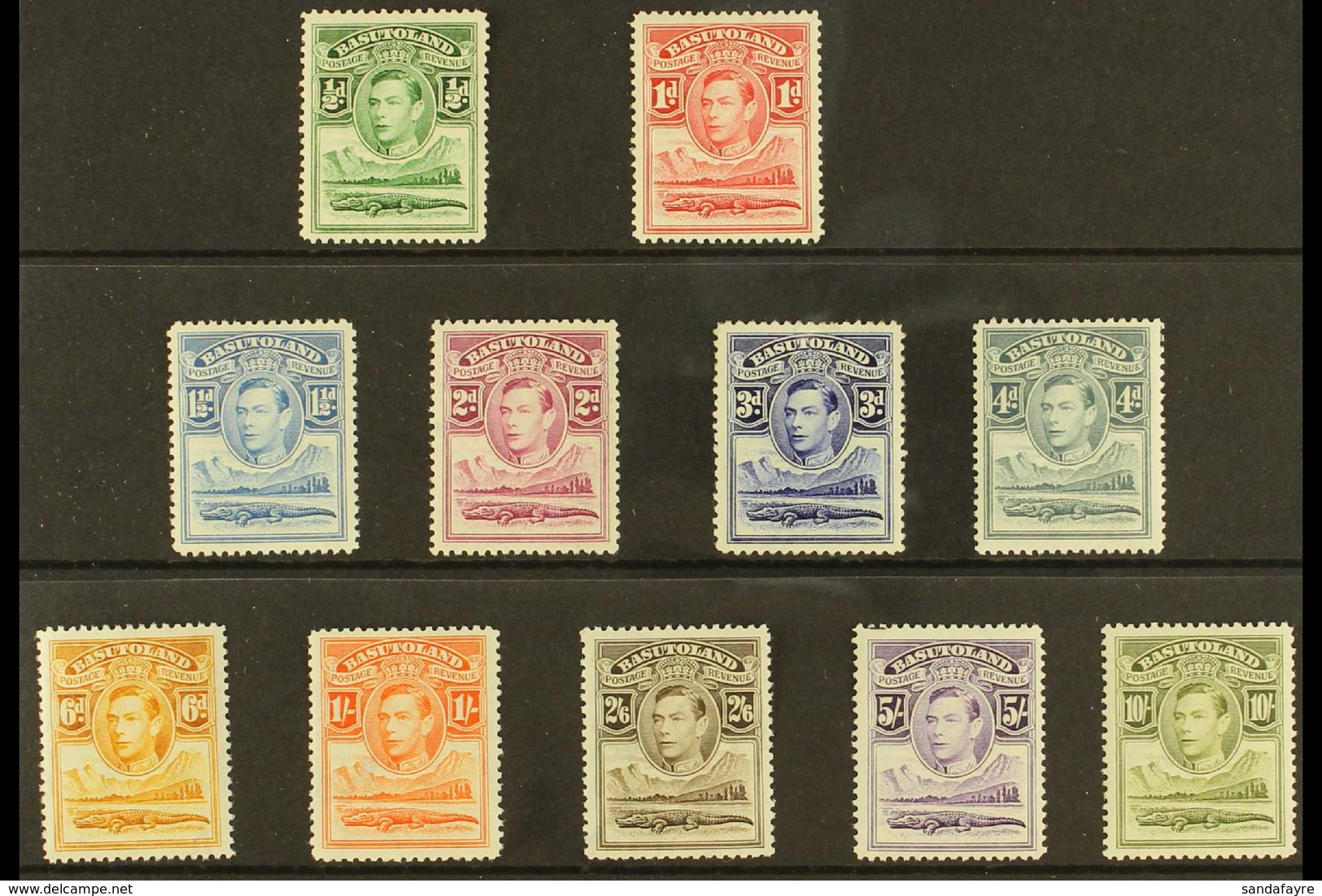 1938 Crocodile & Mountains Set, SG 18/28, Very Fine Mint (11 Stamps) For More Images, Please Visit Http://www.sandafayre - Other & Unclassified