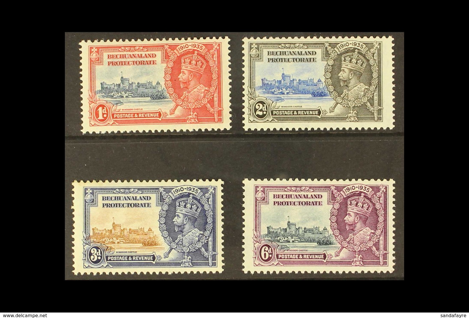 1935 Silver Jubilee Set Complete Each Showing "EXTRA FLAGSTAFF", SG 111a/114a, Very Fine Mint (4 Stamps) For More Images - Andere & Zonder Classificatie