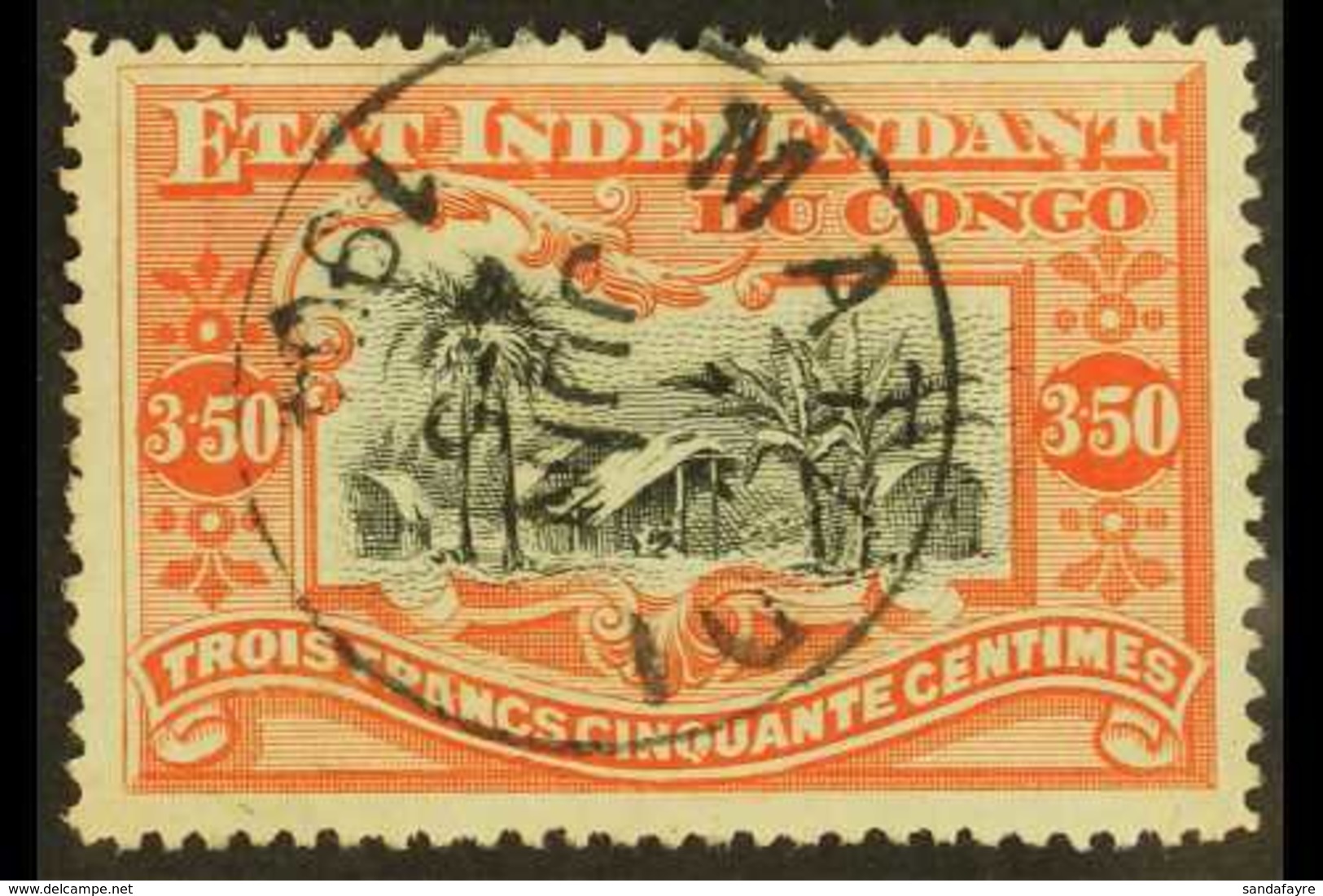 BELGIAN CONGO 1898 3.50f Black & Vermilion Perf 14 (SG 28, COB 27), Very Fine Used With "Matadi" Cds Cancel, Fresh. For  - Altri & Non Classificati