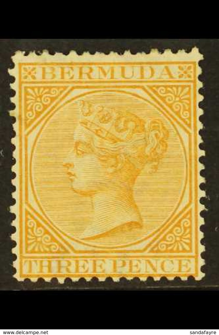 1875 3d Yellow-buff, SG 5a, Fresh Mint With Large Part Original Gum. For More Images, Please Visit Http://www.sandafayre - Bermuda