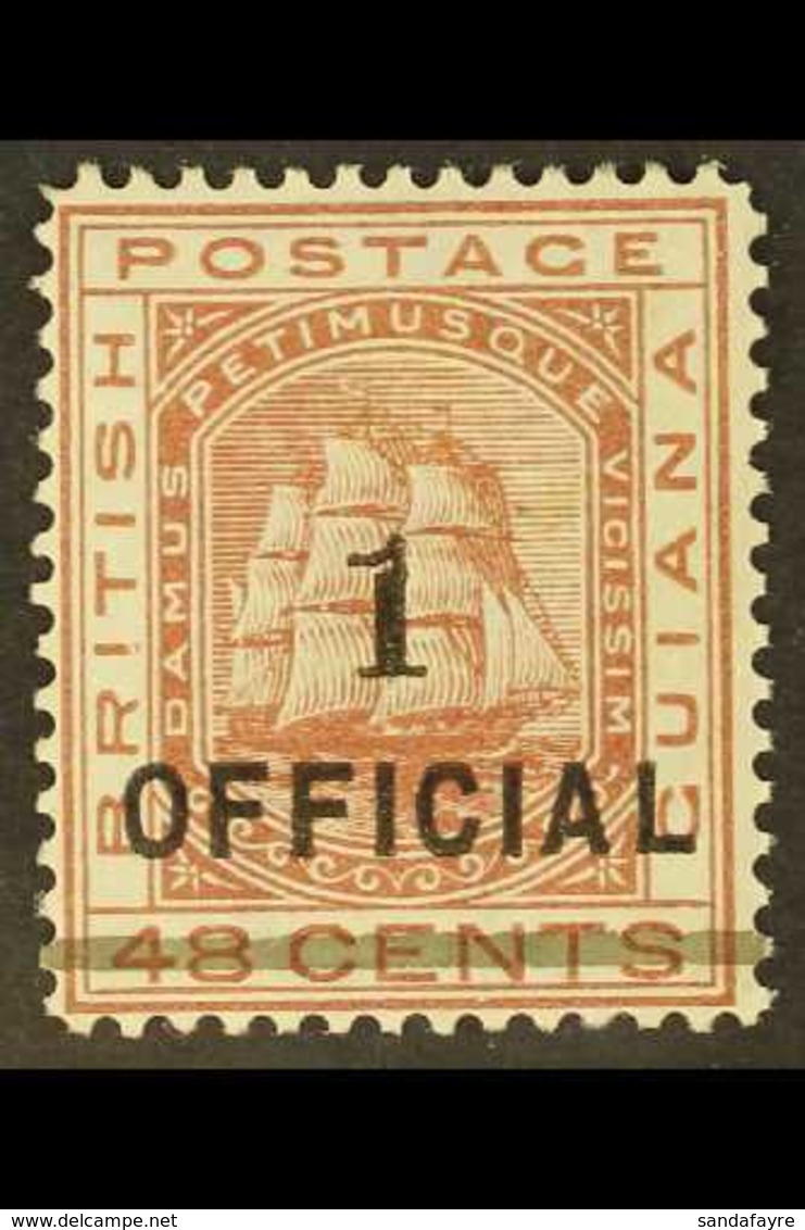 1881 1 On 48c Red Brown, SG 154, Fine Mint For More Images, Please Visit Http://www.sandafayre.com/itemdetails.aspx?s=62 - Guyana Britannica (...-1966)
