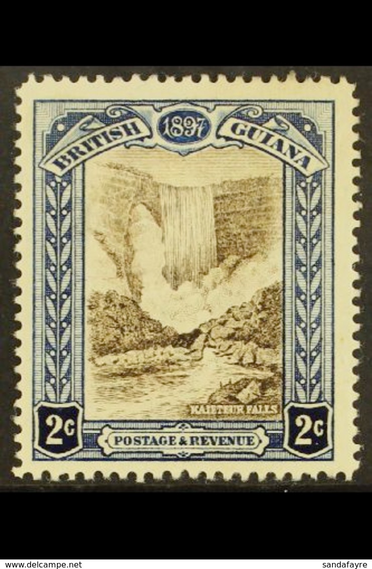 1898 2c Brown & Indigo Jubilee WATERMARK REVERSED Variety, SG 217x, Fine Mint, Fresh. For More Images, Please Visit Http - Brits-Guiana (...-1966)