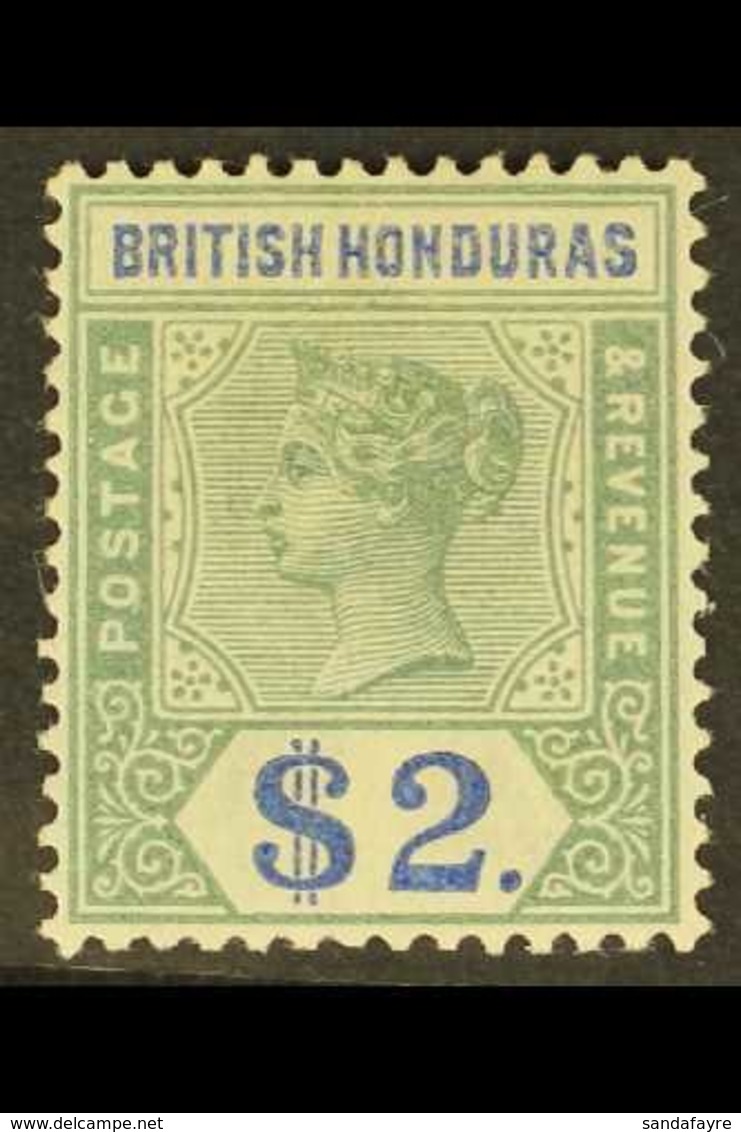 1891-1901 $2 Green & Ultramarine, SG 64, Very Fine Mint For More Images, Please Visit Http://www.sandafayre.com/itemdeta - Honduras Britannique (...-1970)
