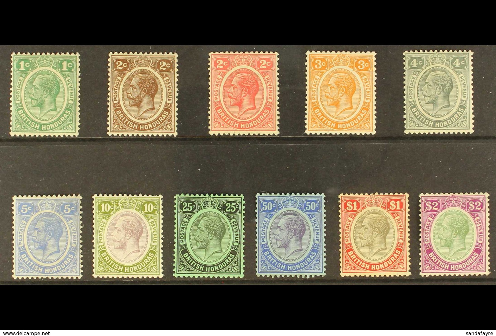 1922-23 Script Wmk Definitive Set, SG 126/37, Very Fine Mint (11 Stamps) For More Images, Please Visit Http://www.sandaf - Honduras Britannico (...-1970)