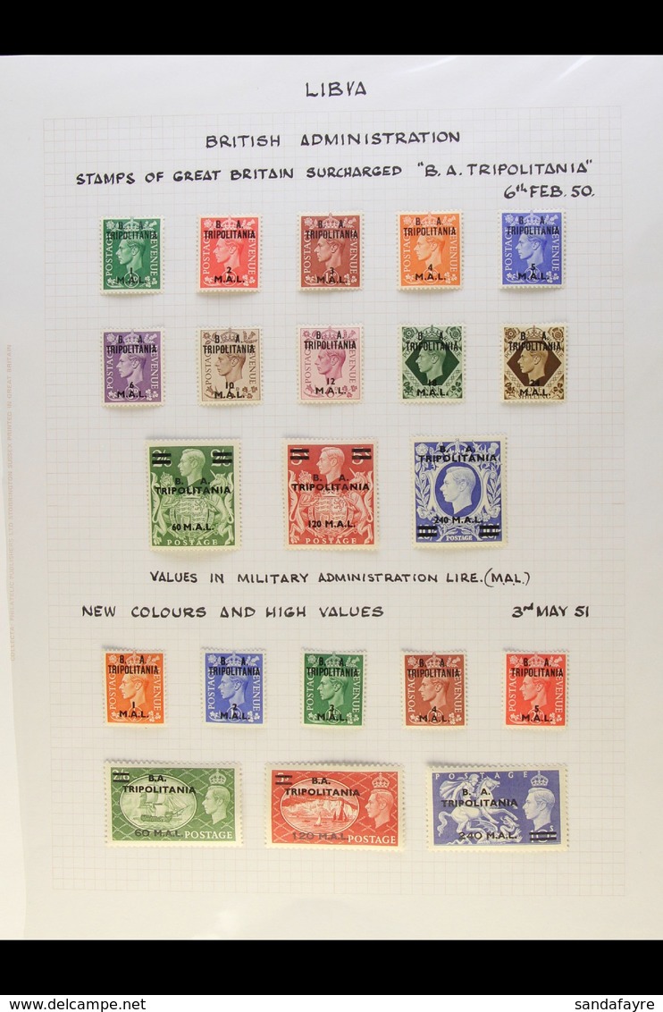 TRIPOLITANIA A Complete "Postage" Issues Collection With 1948 "BMA" Overprints Complete Set, 1950 "B A" Overprints Compl - Italiaans Oost-Afrika