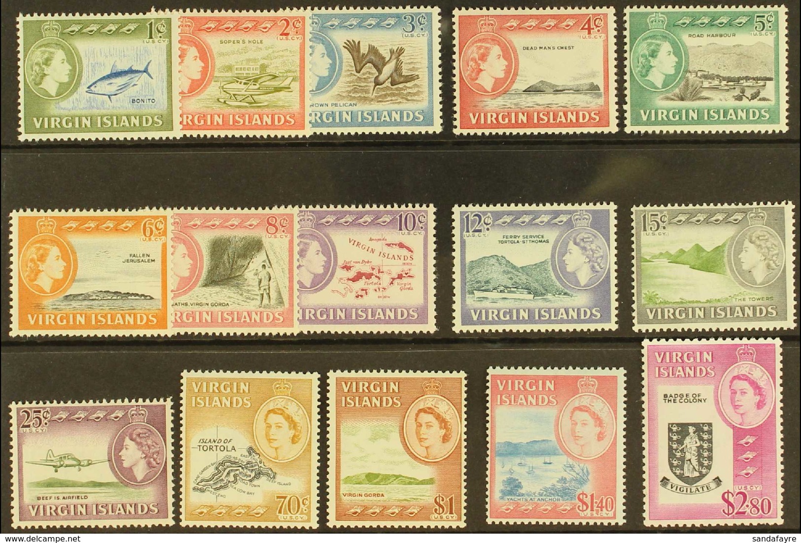 1964-68 Pictorial Definitive Set, SG 178/92, Never Hinged Mint (15 Stamps) For More Images, Please Visit Http://www.sand - Britse Maagdeneilanden