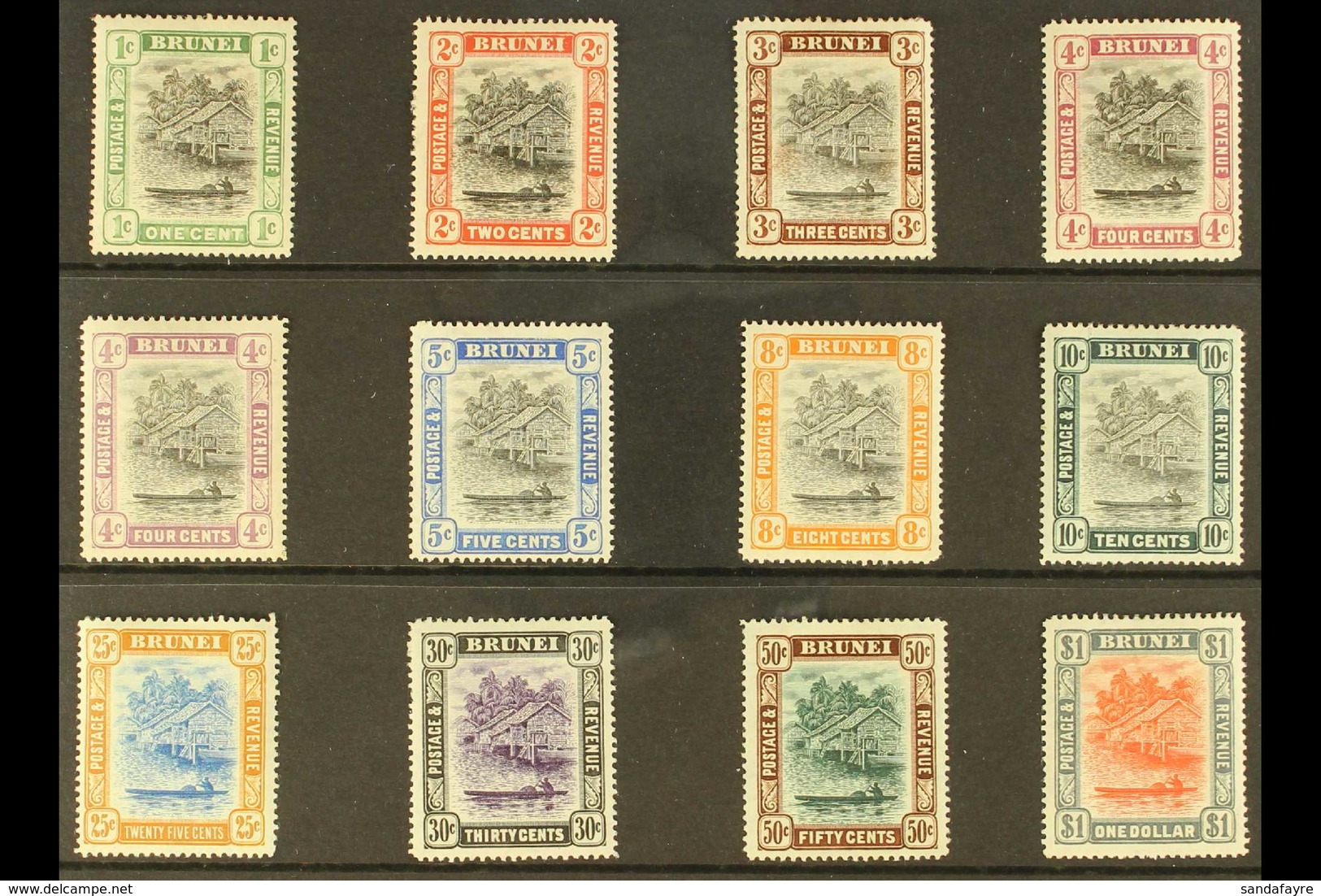 1907-10 MCA Wmk Definitive Set With 4c Listed Shade, SG 23/33, Fine Mint (12 Stamps) For More Images, Please Visit Http: - Brunei (...-1984)