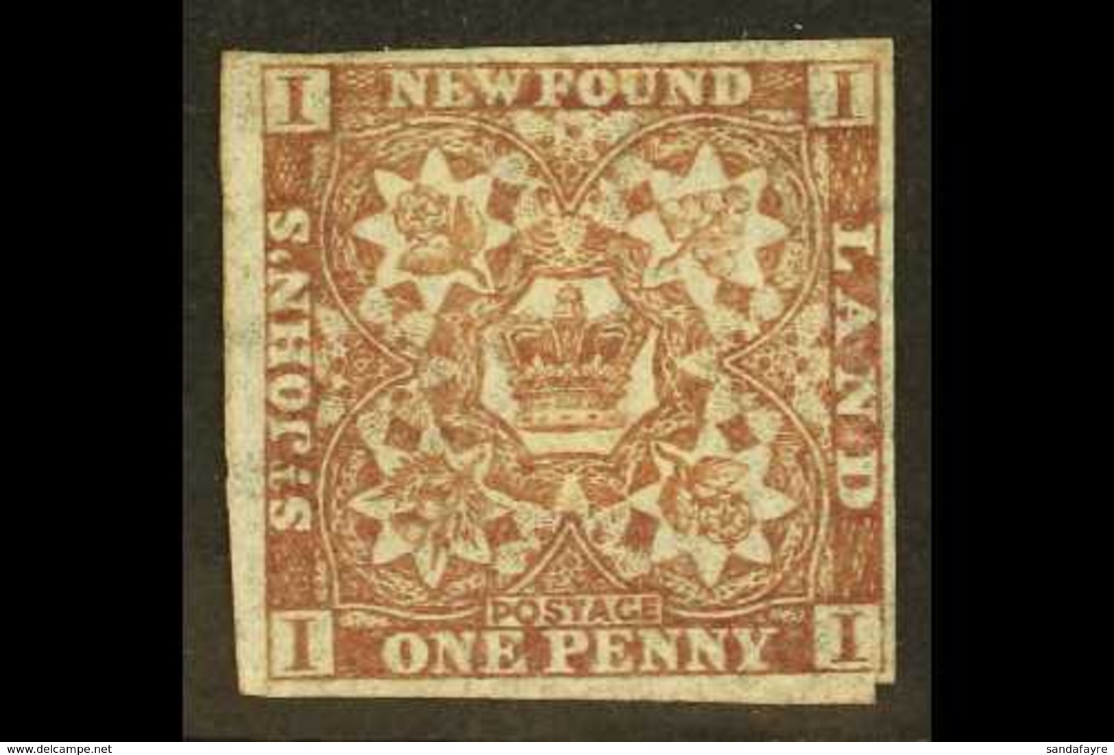 1862-64 1d Chocolate- Brown Imperf, SG 16, Mint With 4 Margins, Part OG. For More Images, Please Visit Http://www.sandaf - Other & Unclassified