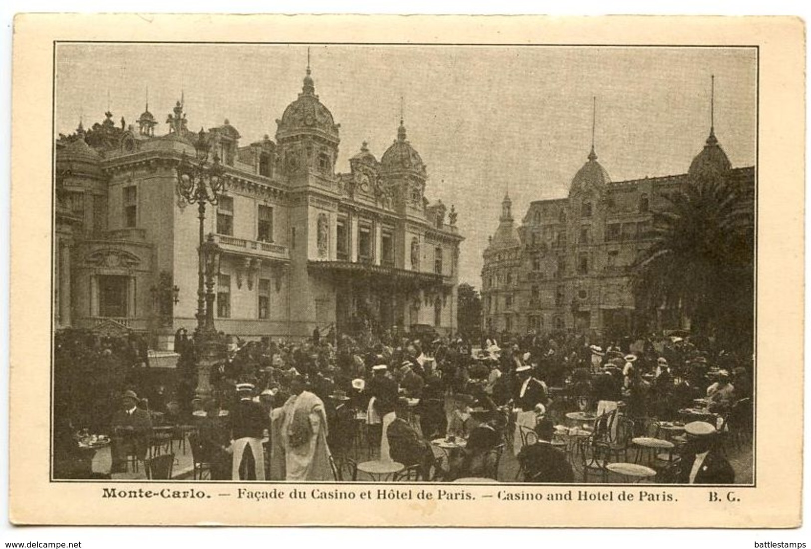 Monaco Vintage Postcard Monte-Carlo, Casino And Hotel De Paris - Monte-Carlo