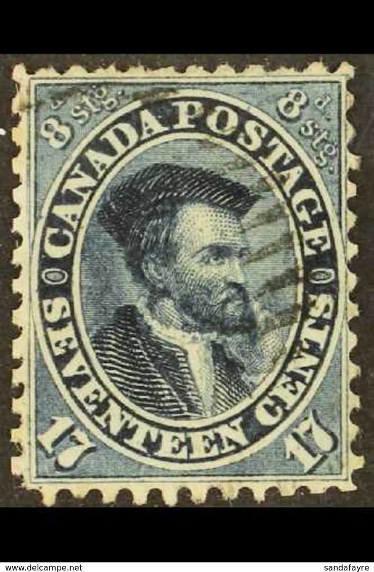 1859 CARTIER MAJOR RE-ENTRY 17c Deep Blue, Cartier, Unitrade 19ii, Very Fine Used, Lightly Cancelled Leaving The Double  - Altri & Non Classificati