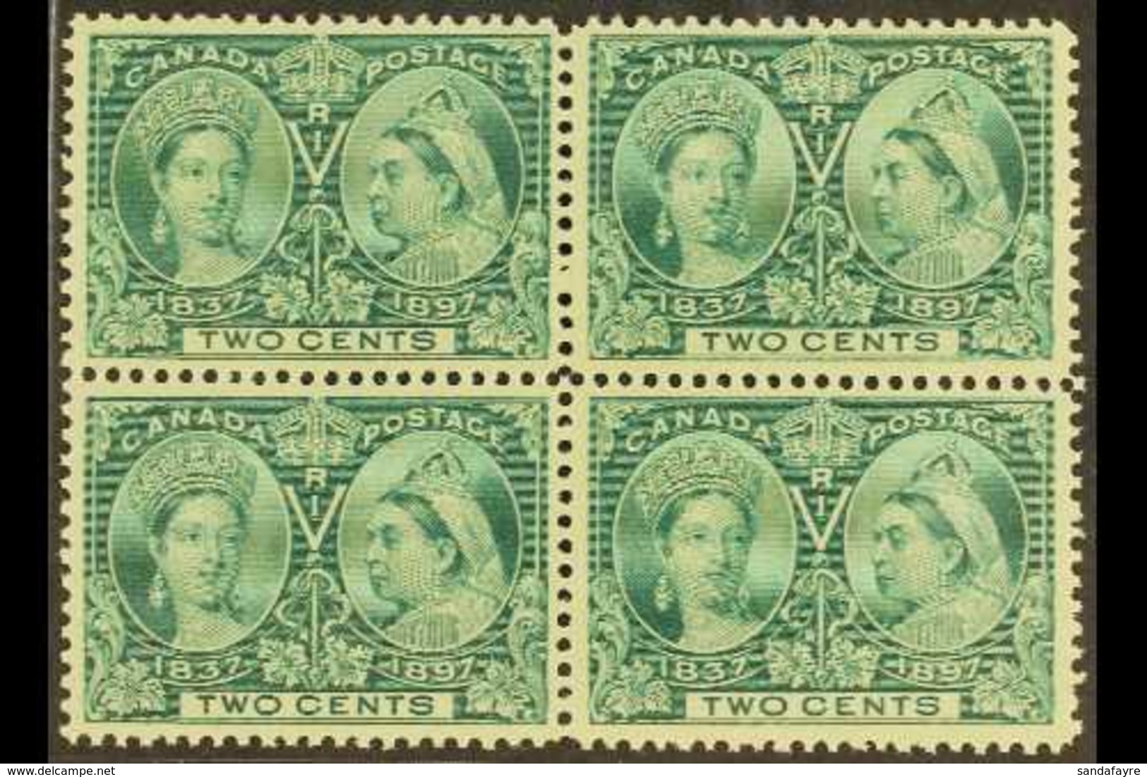 1897 2c Deep Green, SG 25, Never Hinged Mint Block Of 4 (4) For More Images, Please Visit Http://www.sandafayre.com/item - Andere & Zonder Classificatie