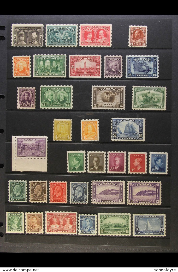 1908-52 MINT SELECTION. An Assembly Of Mint Issues Presented On Stock Pages That Includes KGV Era With 1928-29 50c "Blue - Andere & Zonder Classificatie