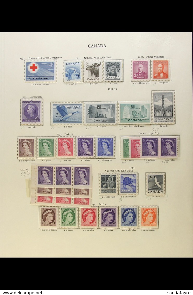 FINE NEVER HINGED MINT QEII COLLECTION 1952/62 On Printed Album Pages, Largely Complete For Basic Issues For The Period, - Altri & Non Classificati