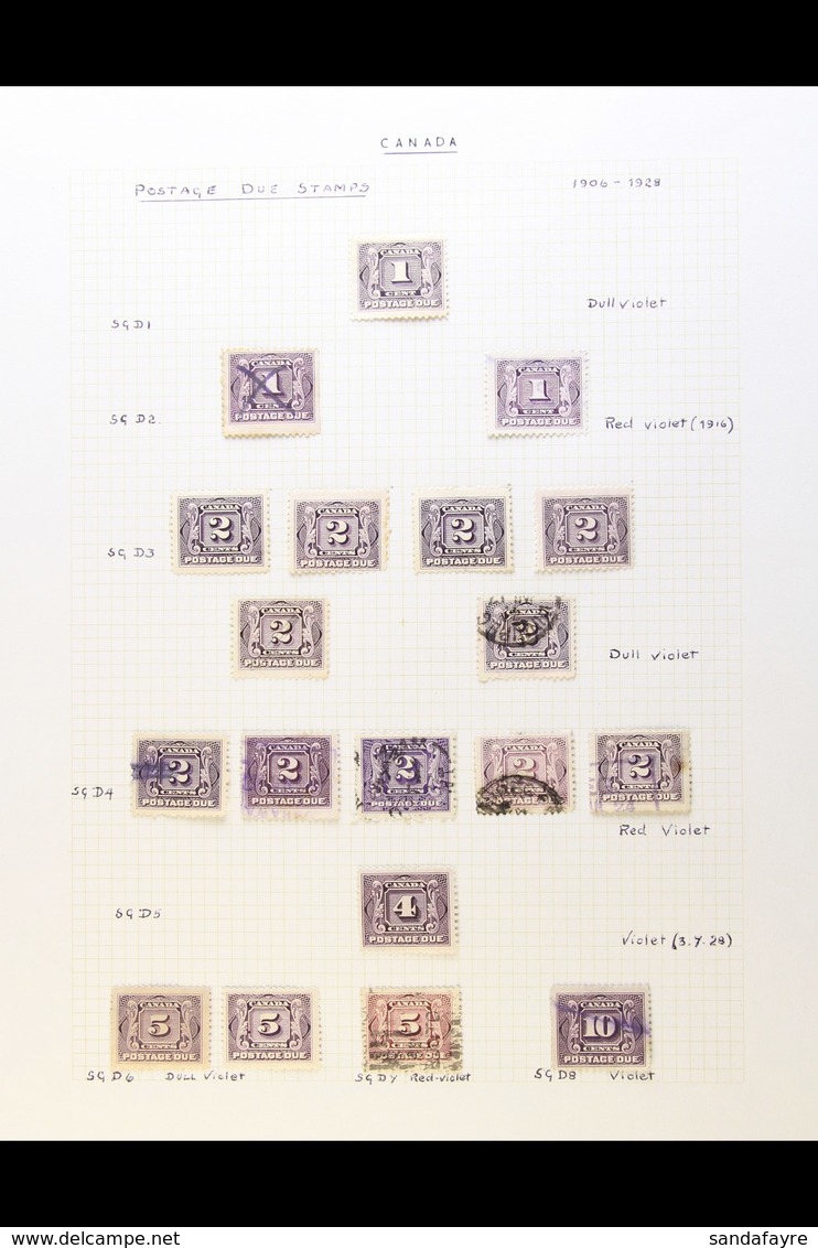 POSTAGE DUES 1906-1967 Mint & Used Collection On Leaves, Includes 1906-28 Used Set With Shades& Mint Set To 5c, Plus 1c  - Altri & Non Classificati