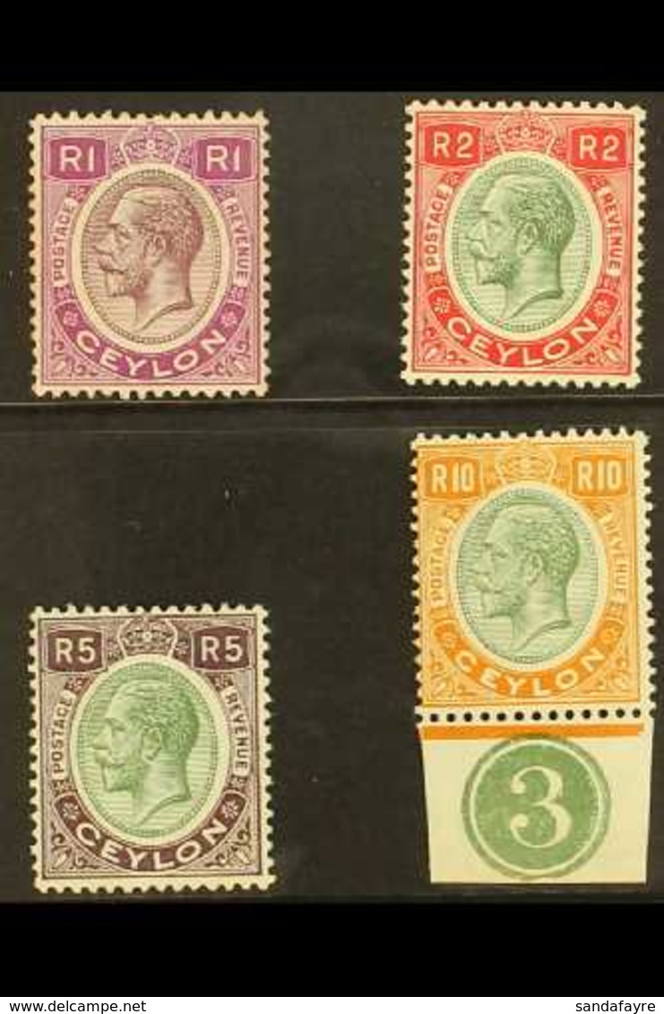 1927-29 KGV High Values Set From 1r To A 10r Control Single, SG 363/66, Fine Mint (4 Stamps) For More Images, Please Vis - Ceylon (...-1947)