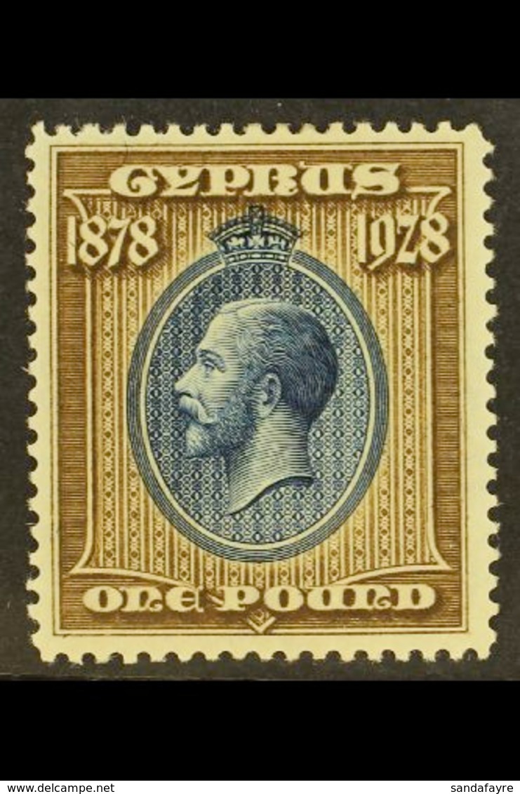 1928 £1 Blue And Bistre-brown 50th Anniv Of British Rule, SG 132, Fine Mint. For More Images, Please Visit Http://www.sa - Altri & Non Classificati