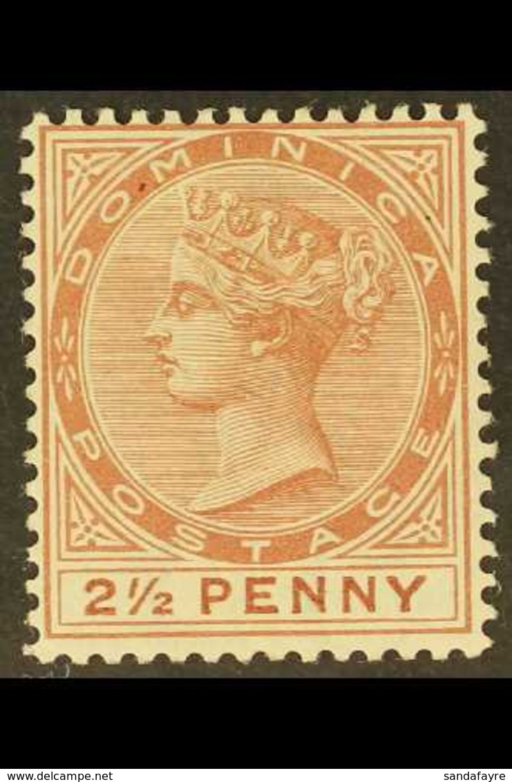 1877-79 2½d Red Brown, CC Wmk, SG 6, Very Fine Mint For More Images, Please Visit Http://www.sandafayre.com/itemdetails. - Dominica (...-1978)