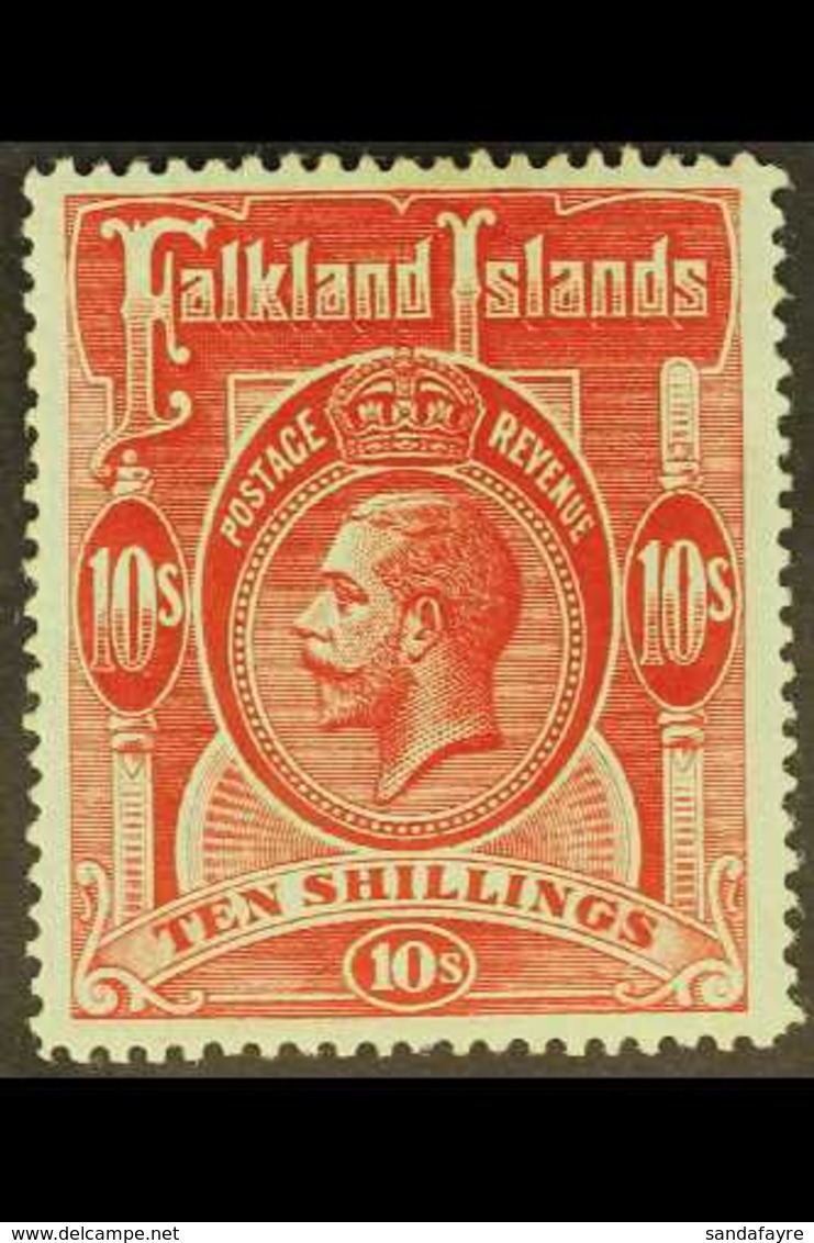 1912-20 10s Red/green, SG 68, Fine Mint For More Images, Please Visit Http://www.sandafayre.com/itemdetails.aspx?s=62834 - Falklandinseln