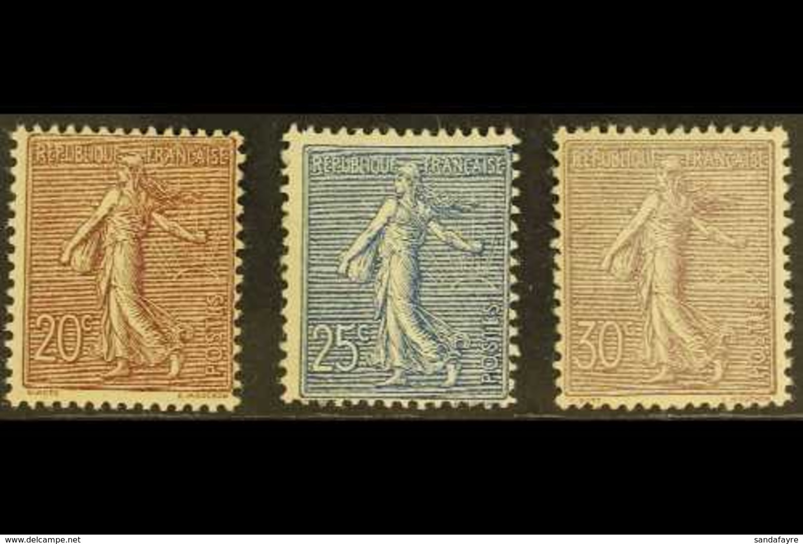 1903 20c Purple-brown, 25c Blue & 30c Lilac Sower (Yvert 131/33, SG 317/19), Fine Mint, Very Fresh. (3 Stamps) For More  - Autres & Non Classés