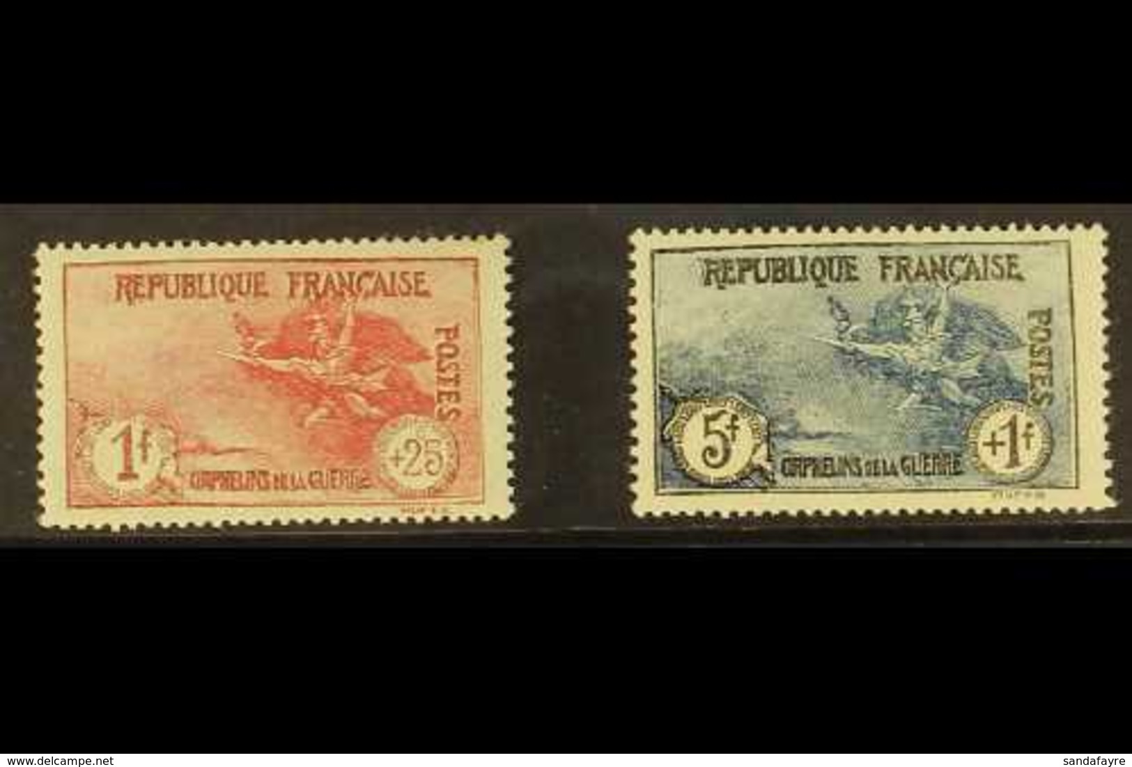 1926-27 War Orphans Fund 1f + 25c Carmine & 5f &1f Blue, Yv 231/2, SG 452/3, Never Hinged Mint (2 Stamps) For More Image - Autres & Non Classés