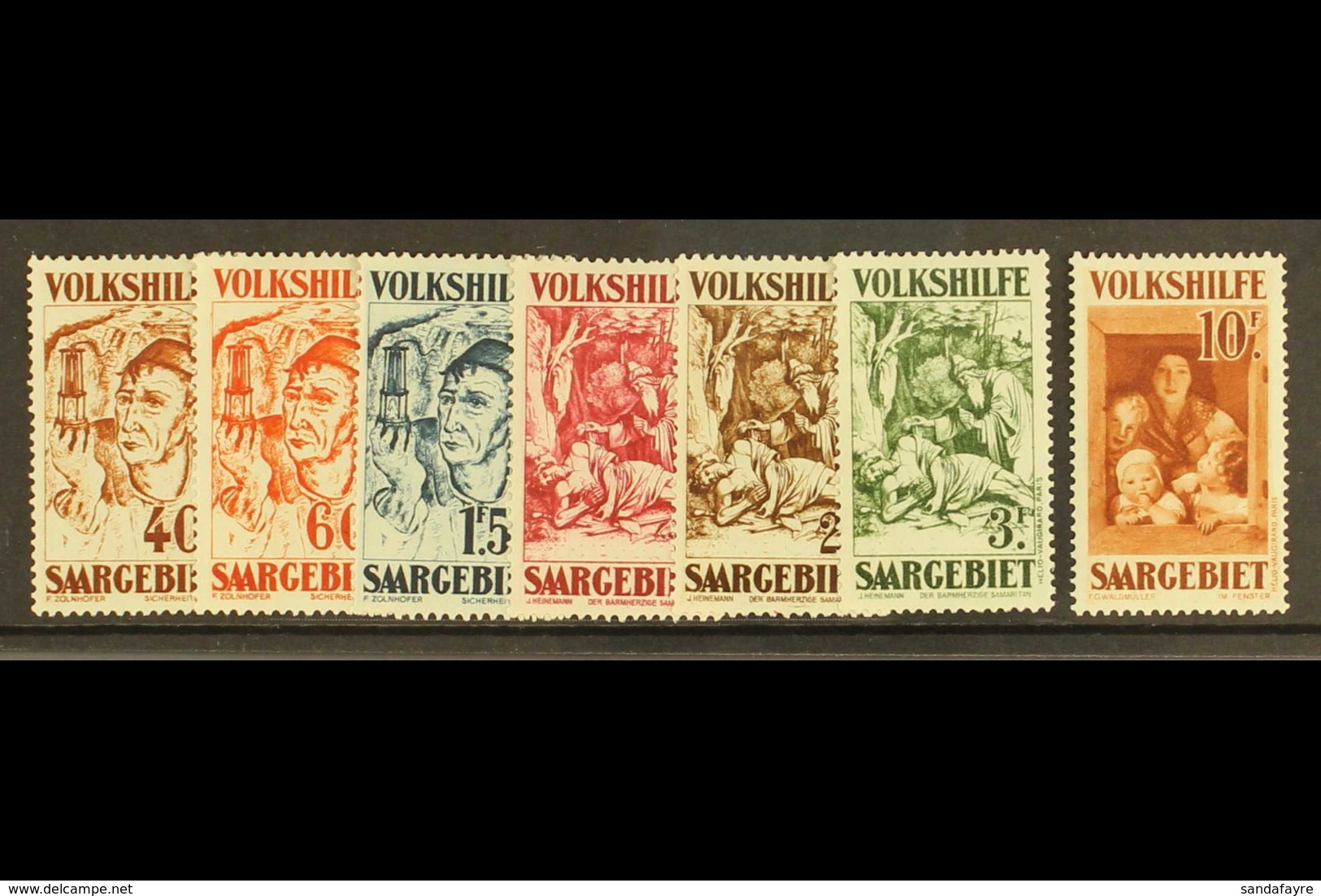 SARRE 1930 "In The Window" Charity Set Complete, Yv 141/7, Very Fine Mint. (7 Stamps) For More Images, Please Visit Http - Altri & Non Classificati