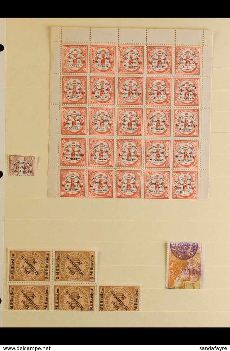 REVENUE STAMPS, PRIVATE POSTS AND CINDERELLAS Substantial Accumulation On Leaves And Stockleaves, On Stockcards, Etc. On - Other & Unclassified