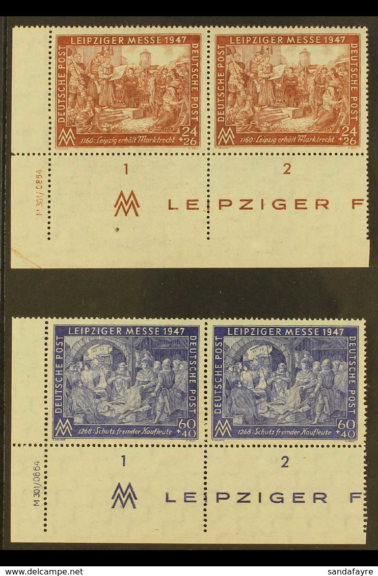 GENERAL ISSUES 1947 Leipzig Spring Fair Complete Set (Michel 941/42 I C, SG 926/27), Superb Never Hinged Mint Lower Left - Andere & Zonder Classificatie