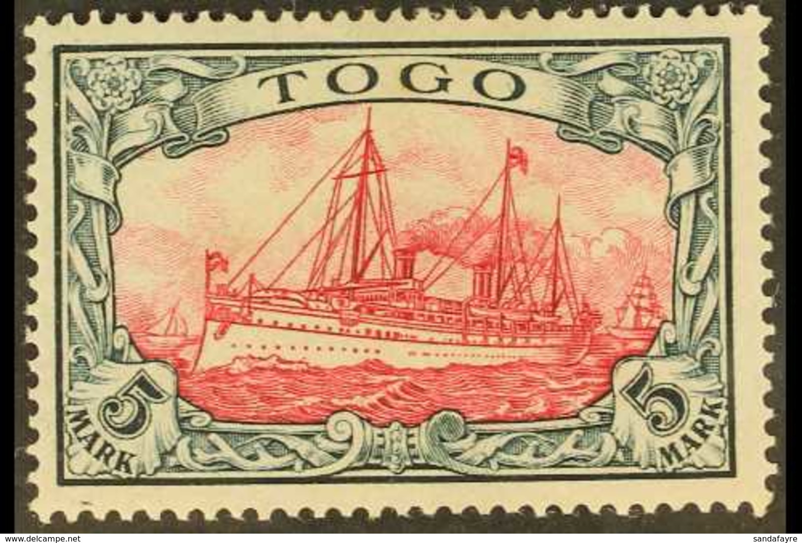TOGO 1900 5m Carmine And Black, No Watermark, Mi. 19, SG G19, Fine Mint. For More Images, Please Visit Http://www.sandaf - Andere & Zonder Classificatie