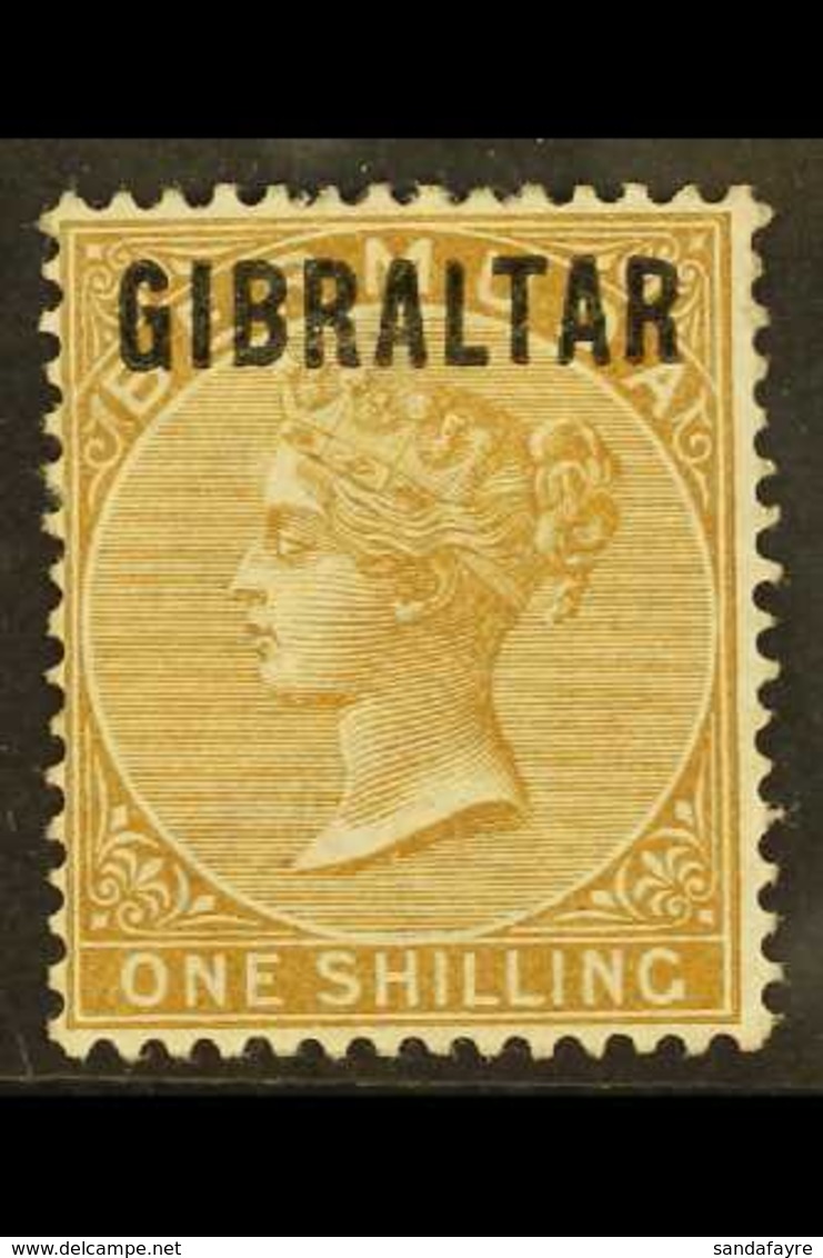 1886 1s Yellow-brown Overprinted, SG 7, Mint With Large Part Gum. For More Images, Please Visit Http://www.sandafayre.co - Gibilterra