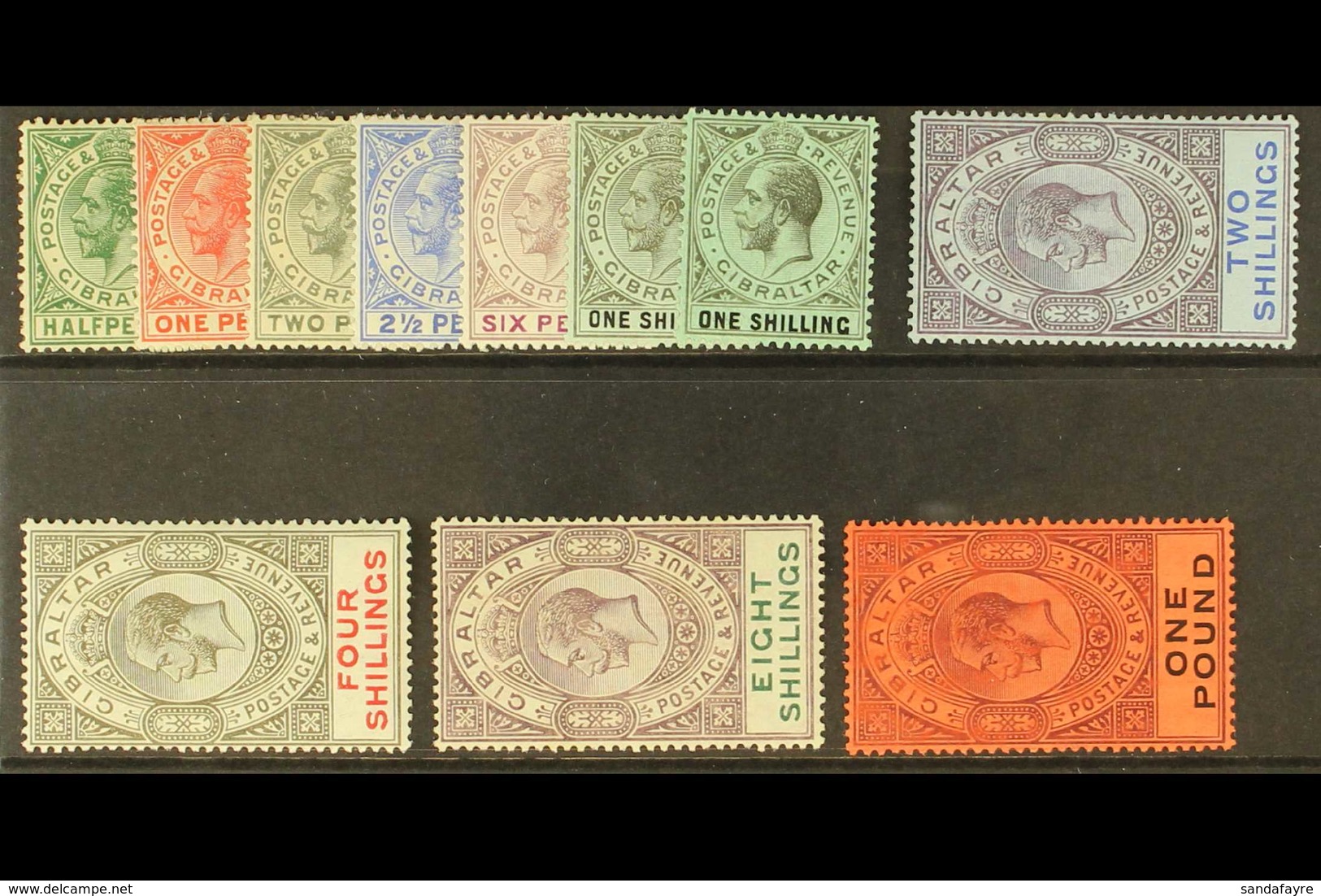 1912-24 Complete Set, Plus Additional 1s. Shade, SG 76/85, Very Fine Mint. (11 Stamps) For More Images, Please Visit Htt - Gibilterra