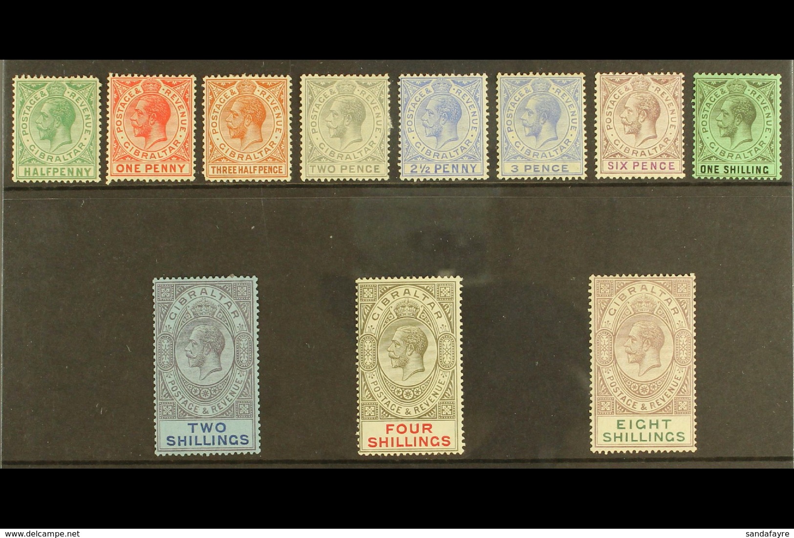 1921-27 Complete Definitive Set, SG 89/101, Very Fine Mint (11 Stamps) For More Images, Please Visit Http://www.sandafay - Gibilterra