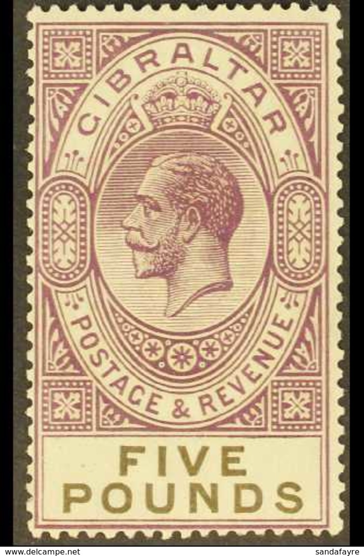 1925-32 £5 Violet And Black, SG 108, Superb Lightly Hinged Mint, With BPA Certificate. For More Images, Please Visit Htt - Gibraltar