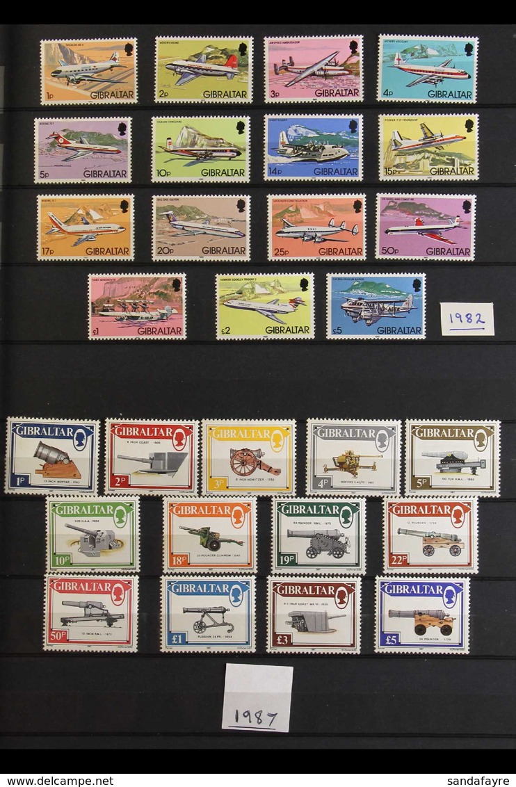 1969-1988 NEVER HINGED MINT All Different Selection. With Definitives 1977-82 Set To £2, 1982 Aircraft Complete Set, 198 - Gibraltar