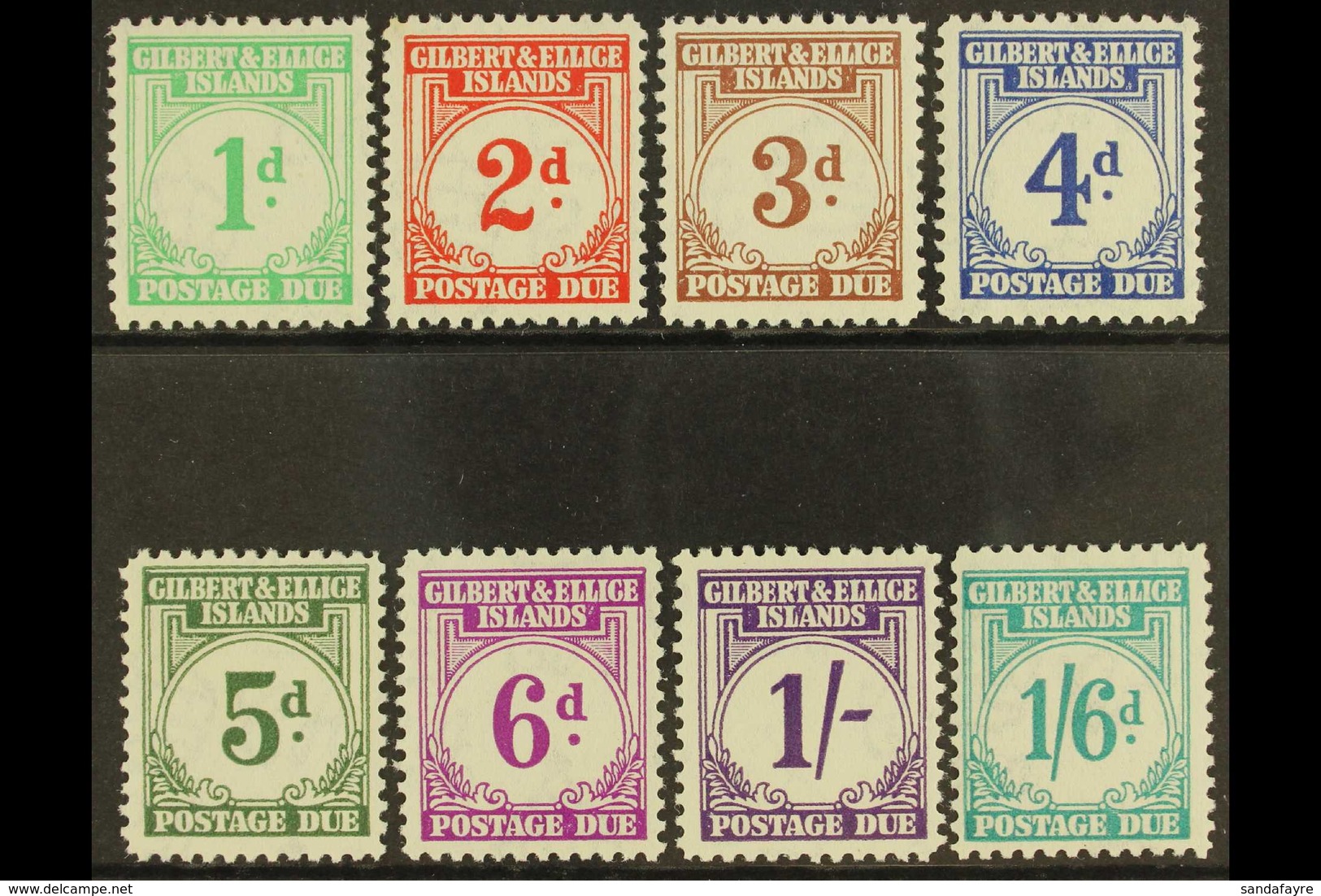 POSTAGE DUE 1940 Complete Set, SG D1/8, Fine Mint (8 Stamps) For More Images, Please Visit Http://www.sandafayre.com/ite - Gilbert- En Ellice-eilanden (...-1979)