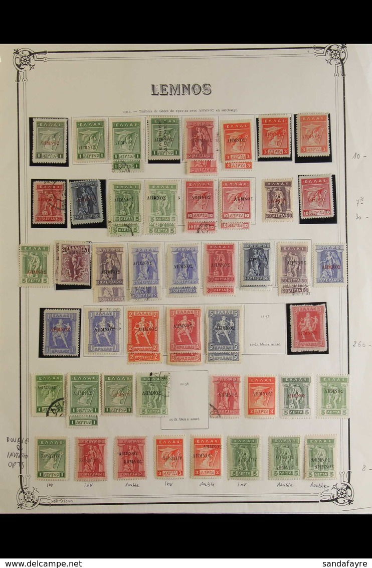 LEMNOS 1912-1913 MOSTLY MINT COLLECTION Of Local Overprints On A Page, Includes 1912-13 Overprints In Black Most Values  - Andere & Zonder Classificatie