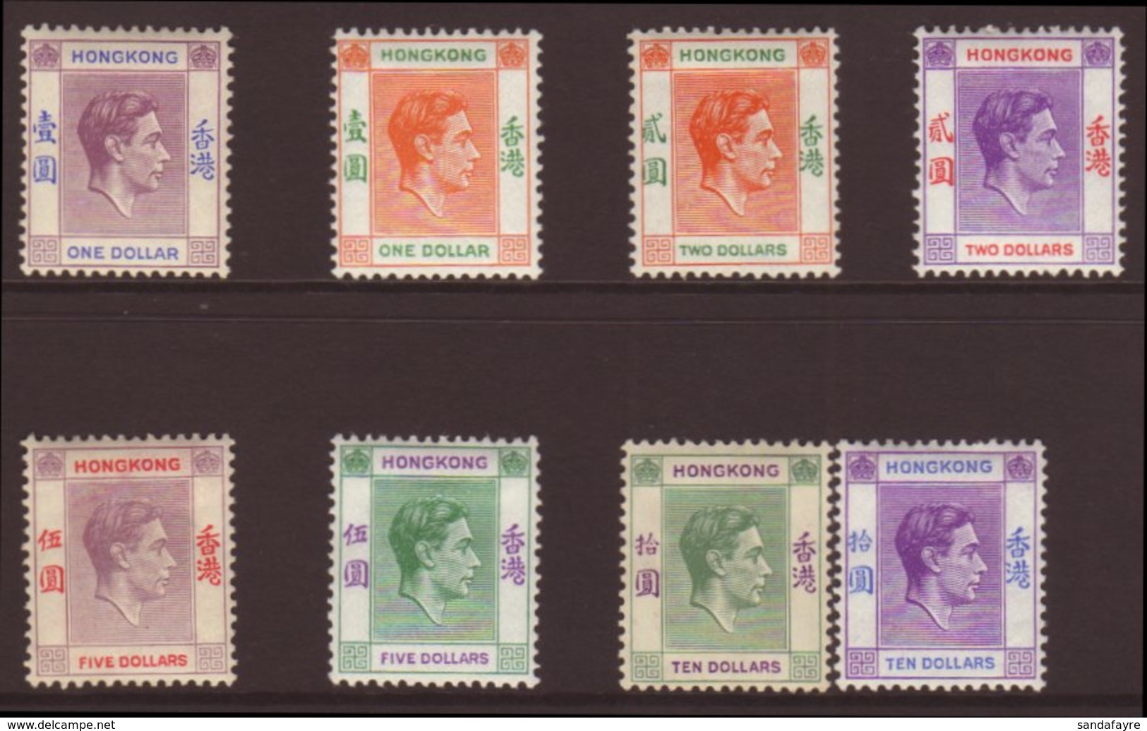 1938-52 $1(both) To $10 (both) SG 155/162, Fresh Mint. (8 Stamps) For More Images, Please Visit Http://www.sandafayre.co - Andere & Zonder Classificatie