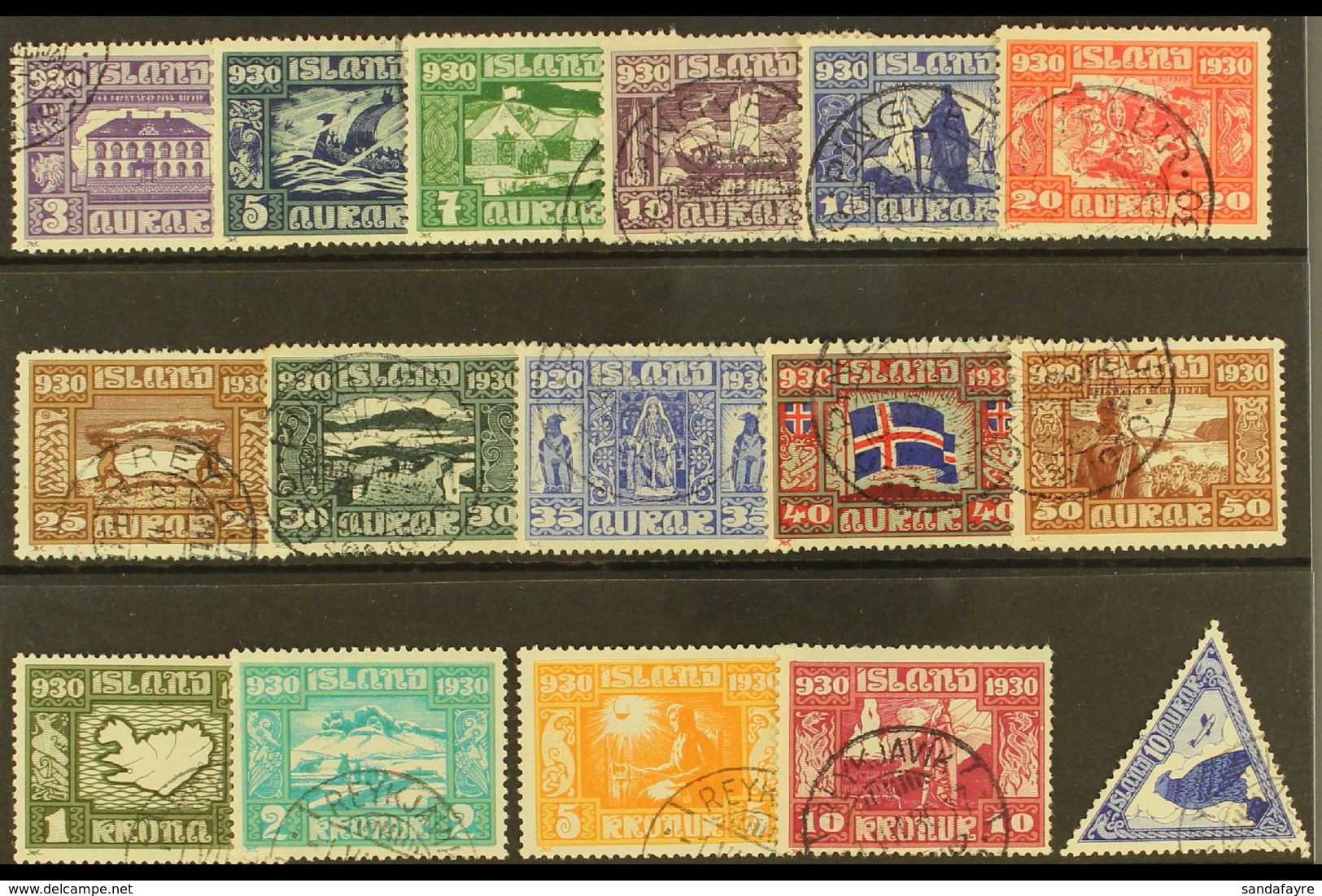 1930 Parliament Millenary Celebration, Complete Set, Mi 125/40, SG 158/73, Very Fine Used (16 Stamps). For More Images,  - Altri & Non Classificati