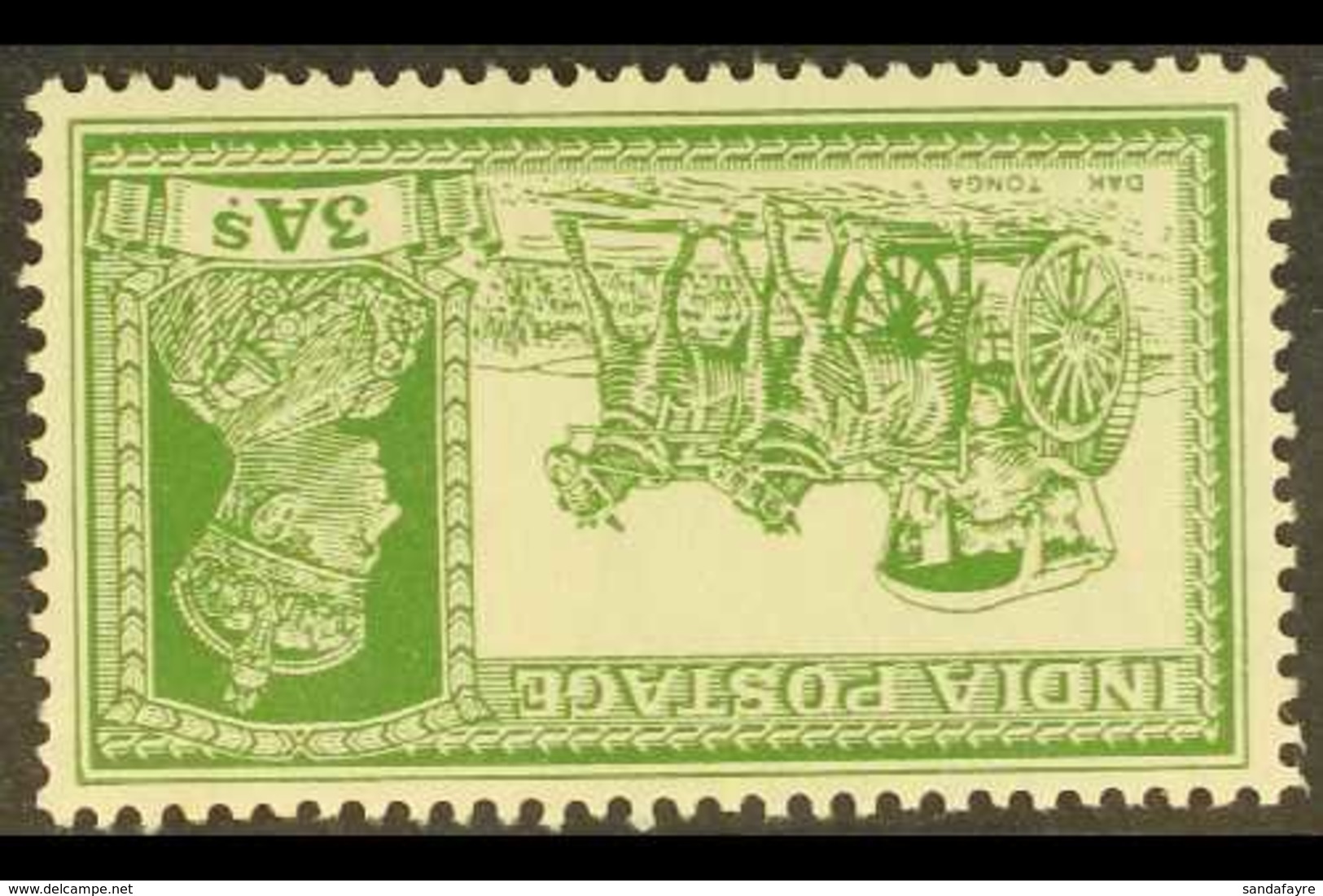 1937-40 KGVI Definitive 3a Yellow-green With WATERMARK INVERTED, SG 253w, Very Fine Mint. For More Images, Please Visit  - Altri & Non Classificati