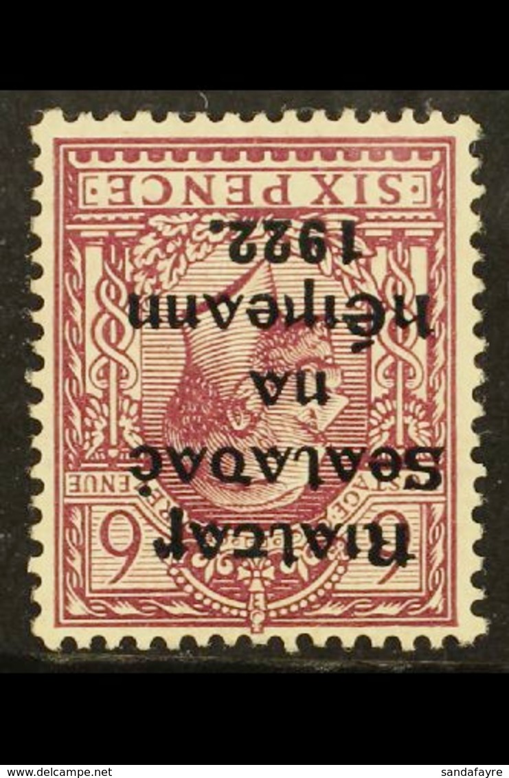 1922 WATERMARK VARIETY. 1922 6d Reddish Purple With WATERMARK INVERTED & REVERSED Variety, SG 14y, Very Fine Mint, Very  - Andere & Zonder Classificatie