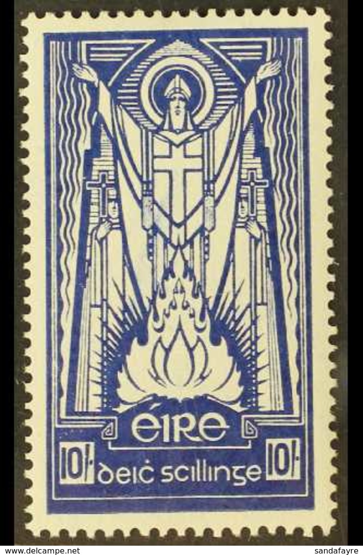 1937 10s Deep Blue St. Patrick, SG 104, Superb Mint, Very Fresh. For More Images, Please Visit Http://www.sandafayre.com - Andere & Zonder Classificatie